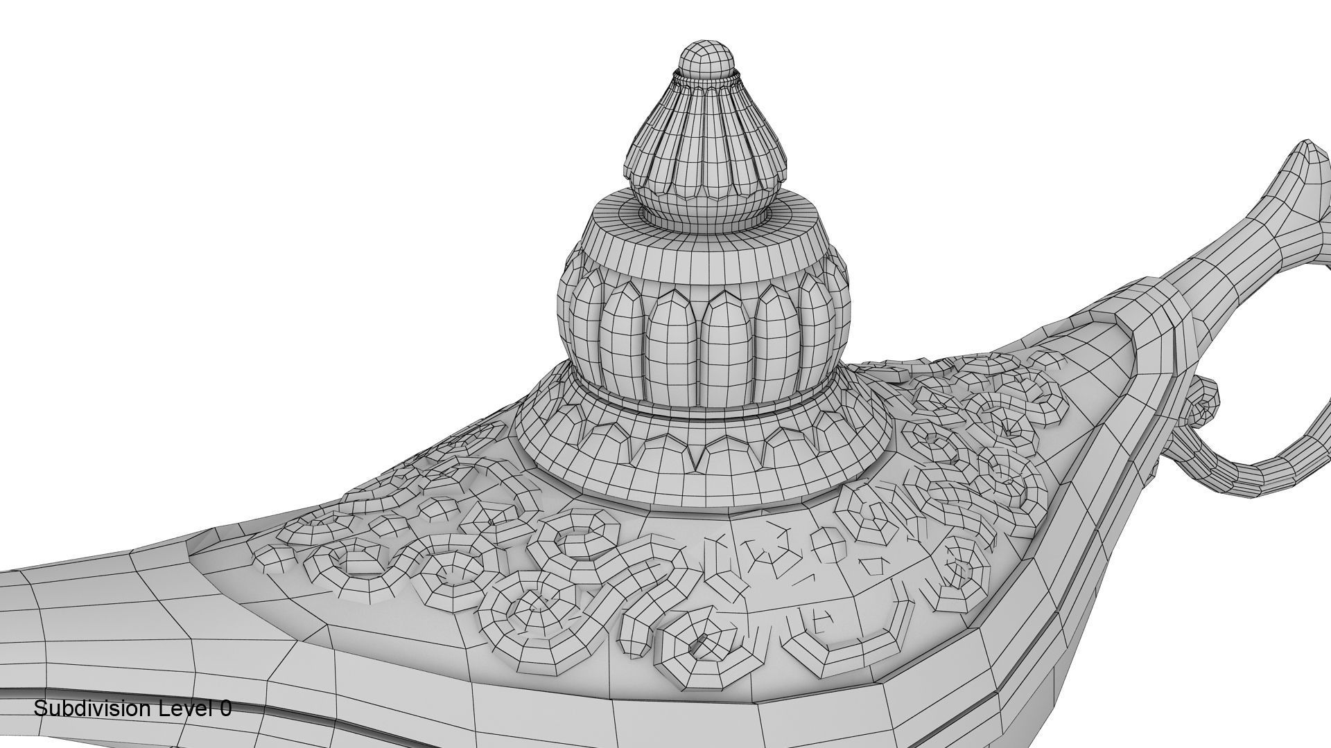 Gold magic lamp 3D model_20