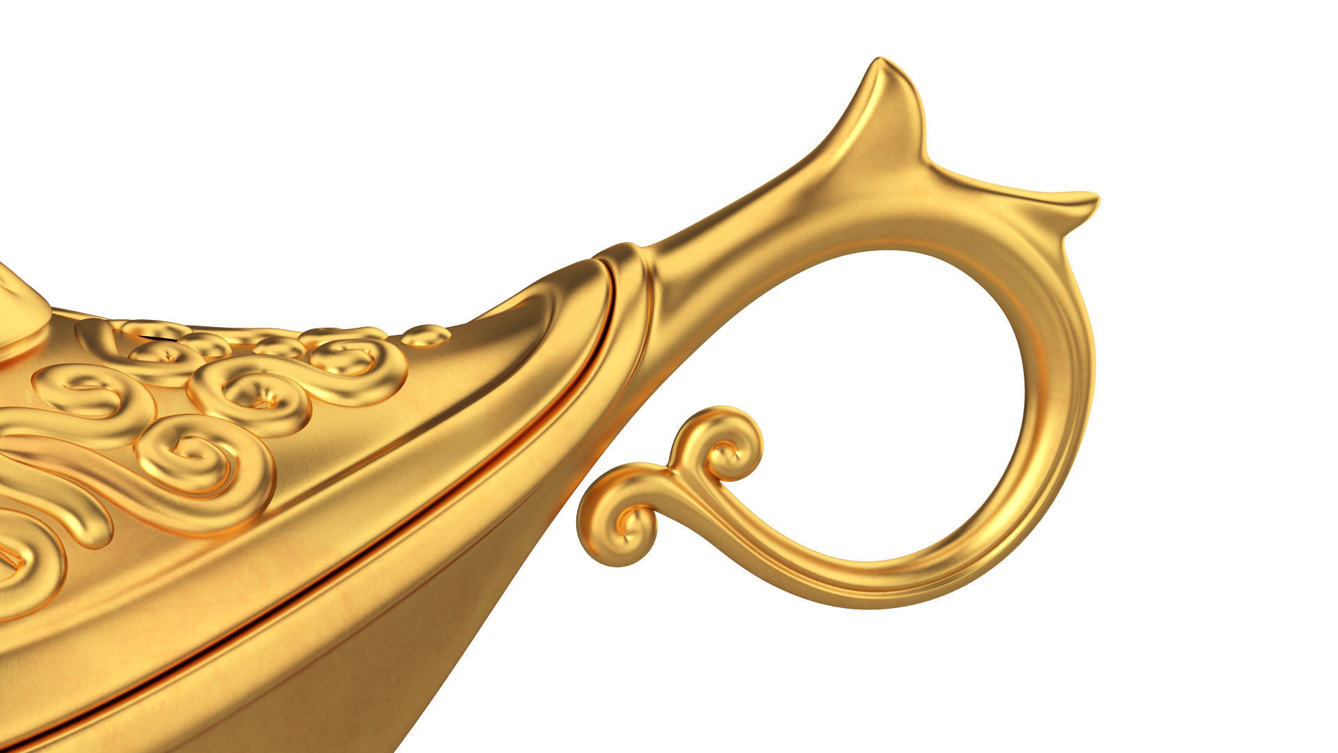 Gold magic lamp 3D model_10
