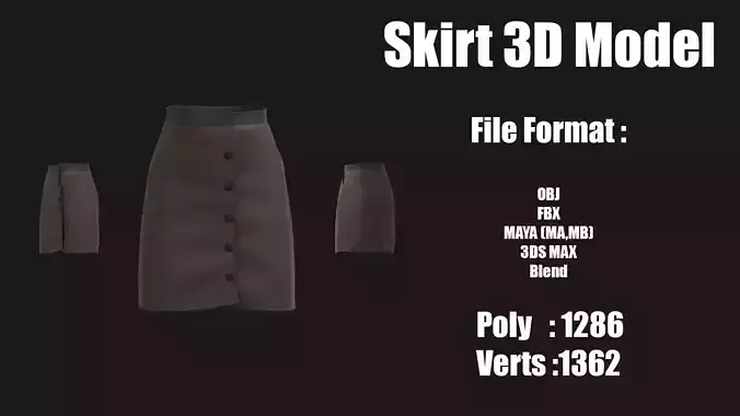 Skirt Model 1 with buttons