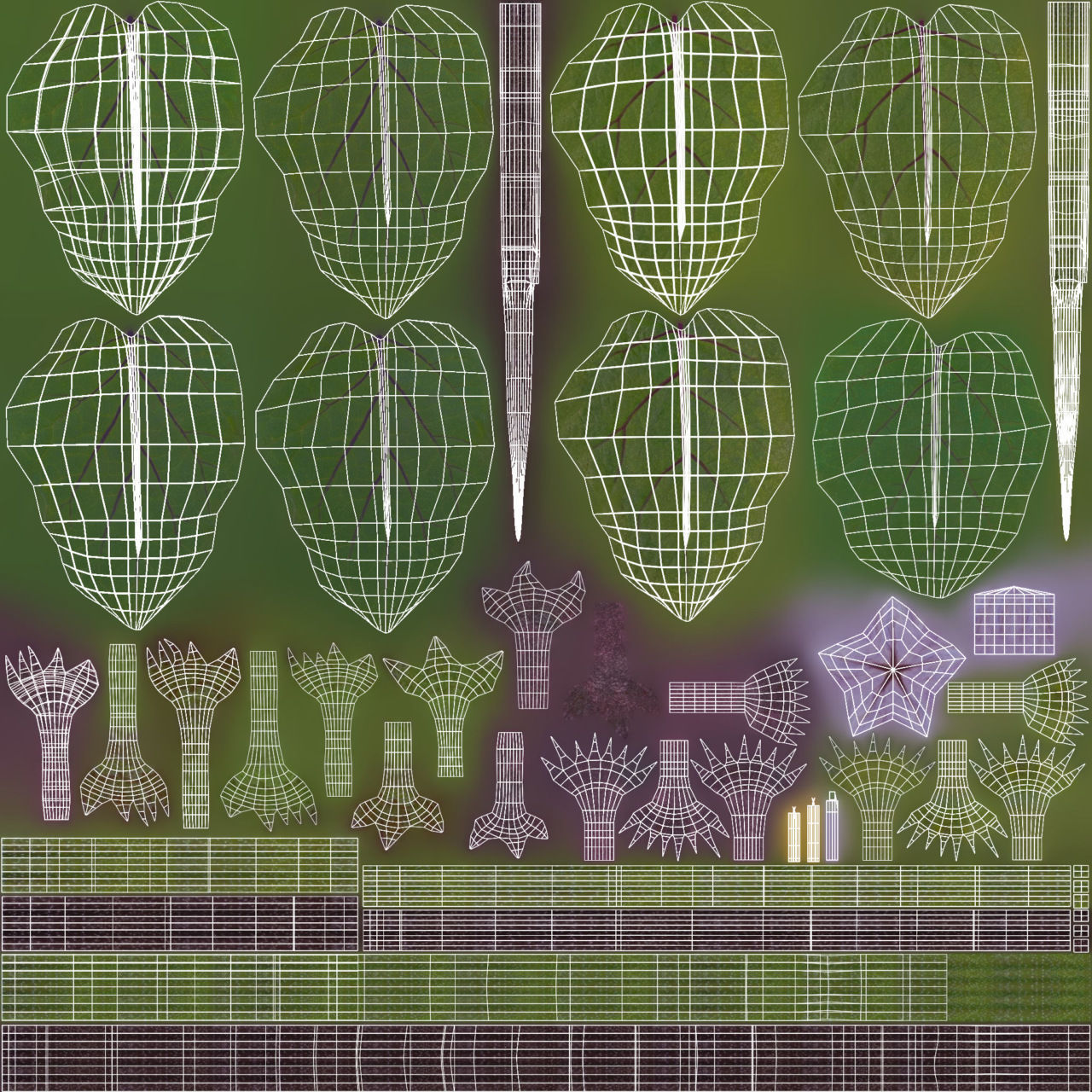 Eggplant Collection vol01 Low-poly 3D model_7