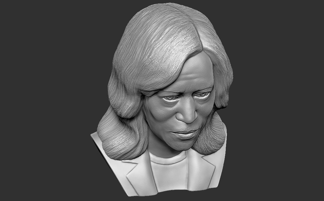 Kamala Harris bust 3D printing ready stl obj formats 3D print model_12