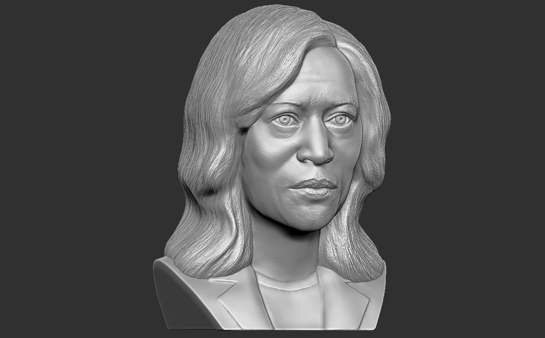 Kamala Harris bust 3D printing ready stl obj formats 3D print model_10