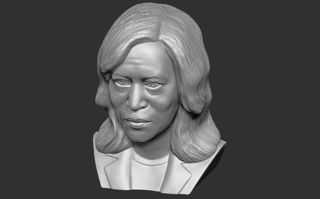 Kamala Harris bust 3D printing ready stl obj formats 3D print model_13