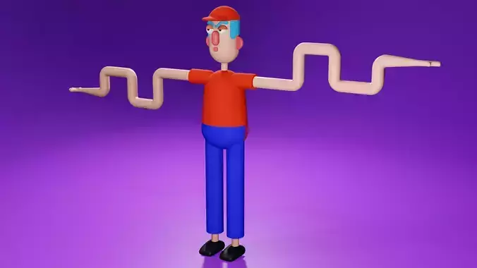 Low Poly Human cartoon man