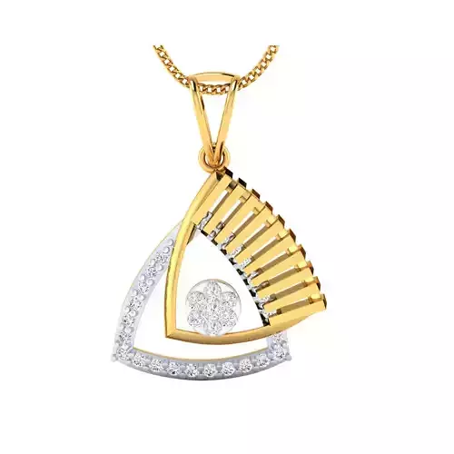 pendant-1028 diamond pendant gold 3D print model