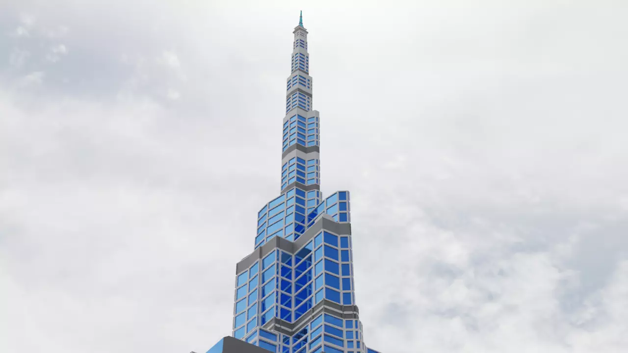 Skyscraper Cartoon Style Free 3D model