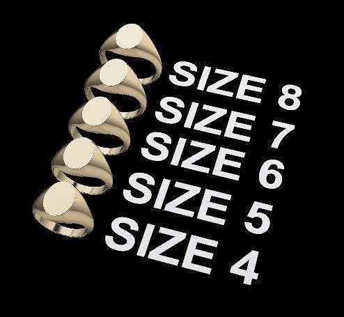 Dainty Oval Signet Ring Mix Sizes 3D print model