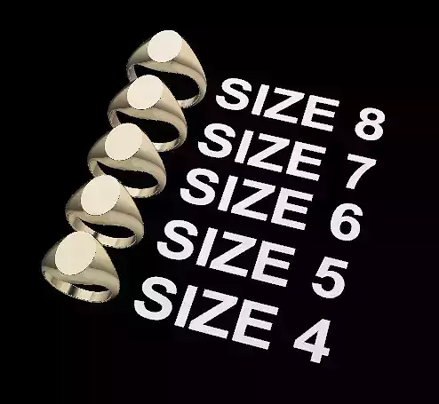 Dainty Oval Signet Ring Mix Sizes