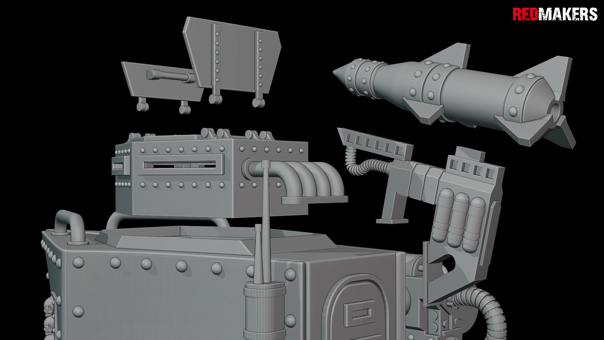 Imperial military force Heavy mech 3D print model_40