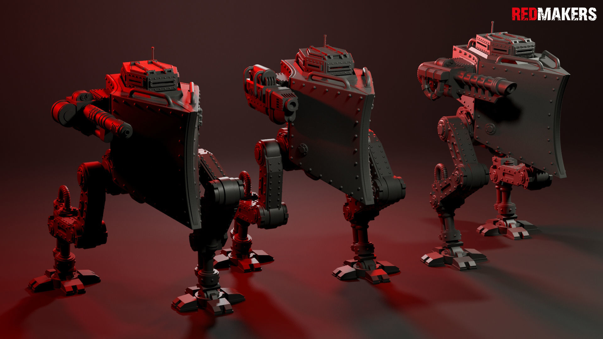 Imperial military force Heavy mech 3D print model_4