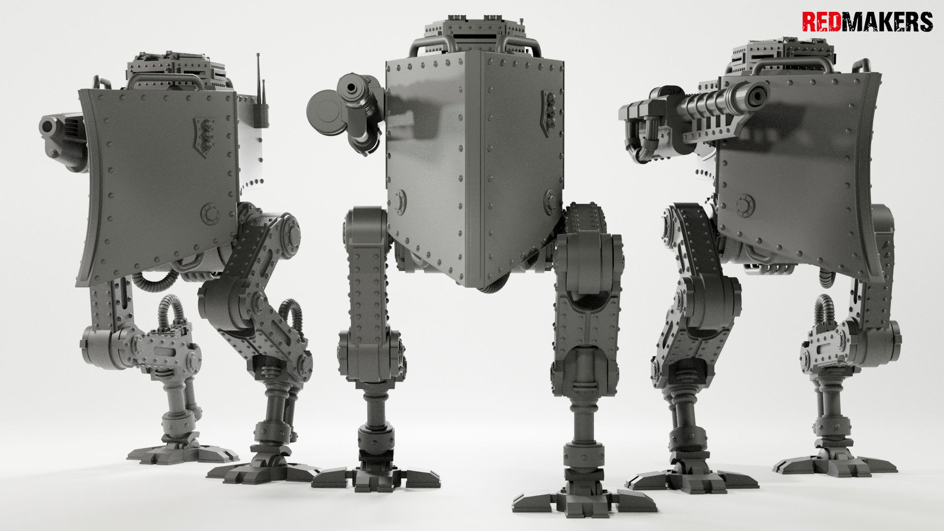 Imperial military force Heavy mech 3D print model_5