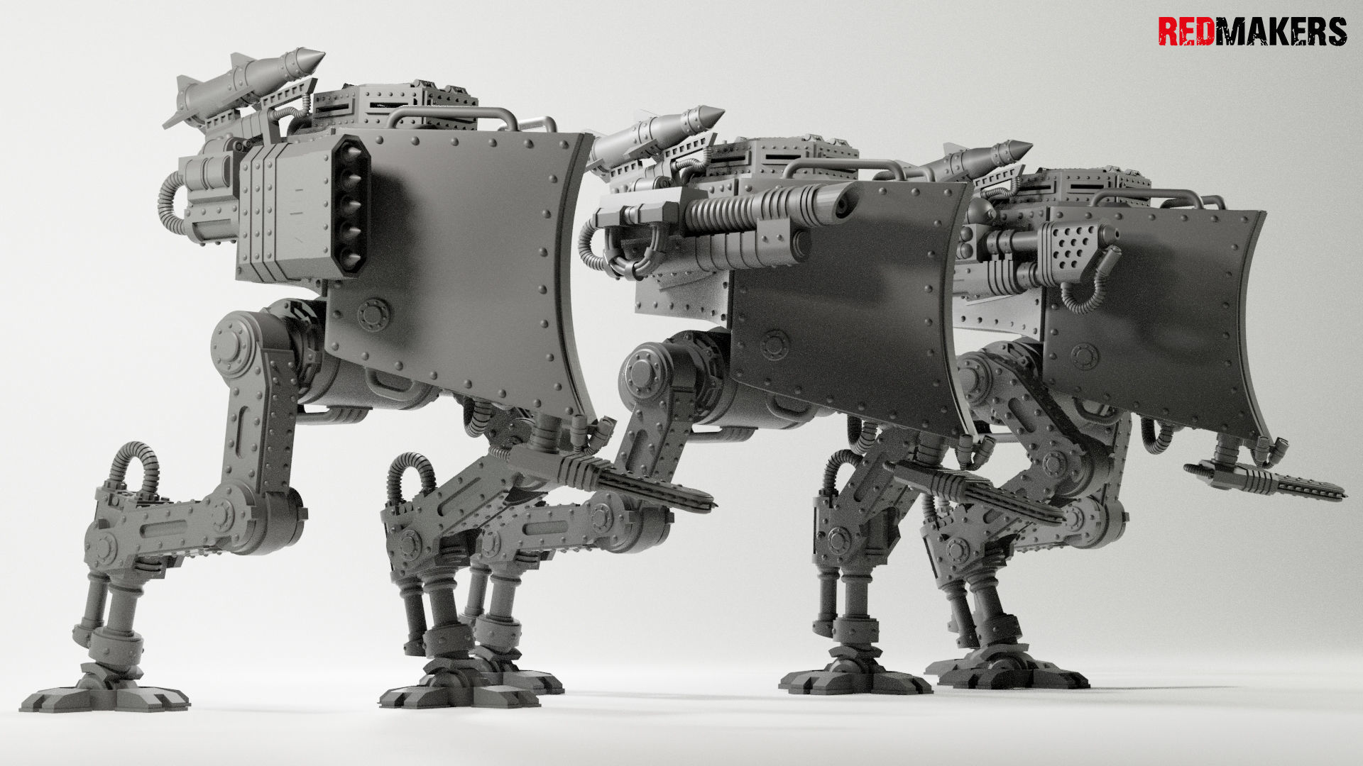 Imperial military force Heavy mech 3D print model_10
