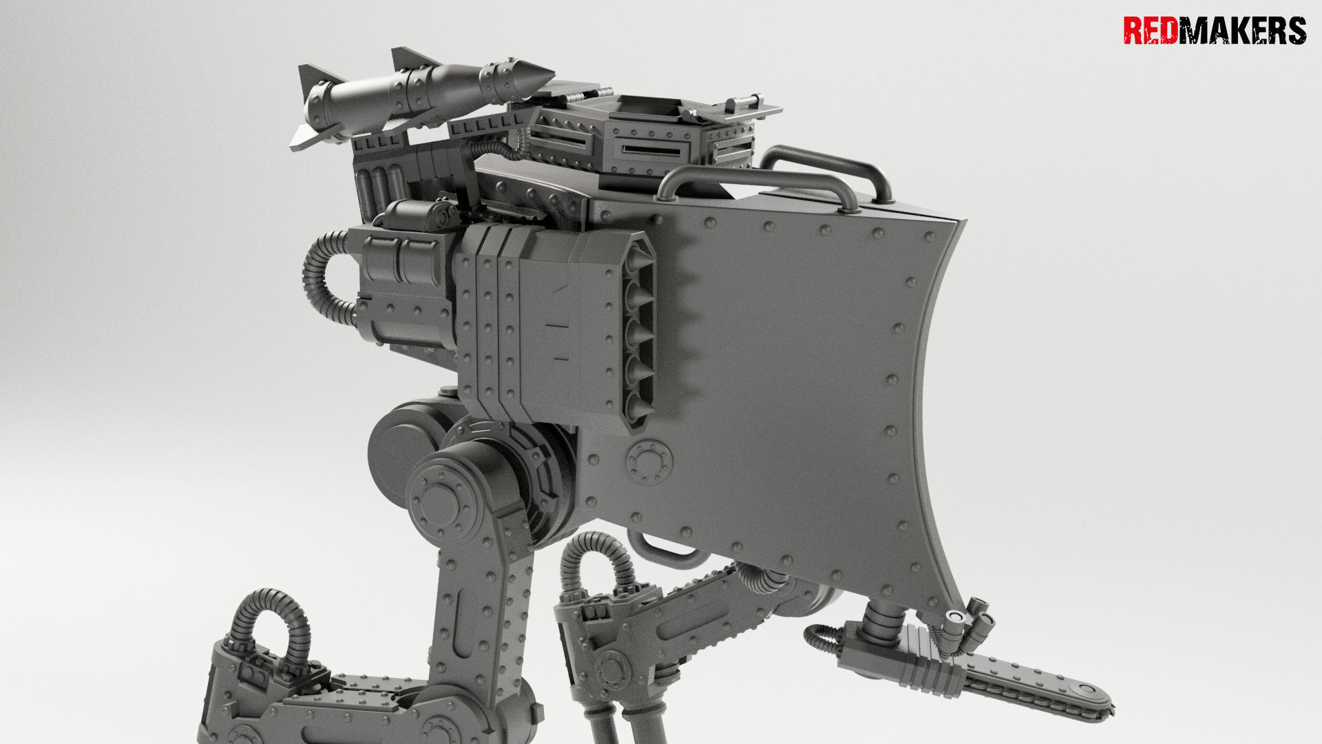 Imperial military force Heavy mech 3D print model_25