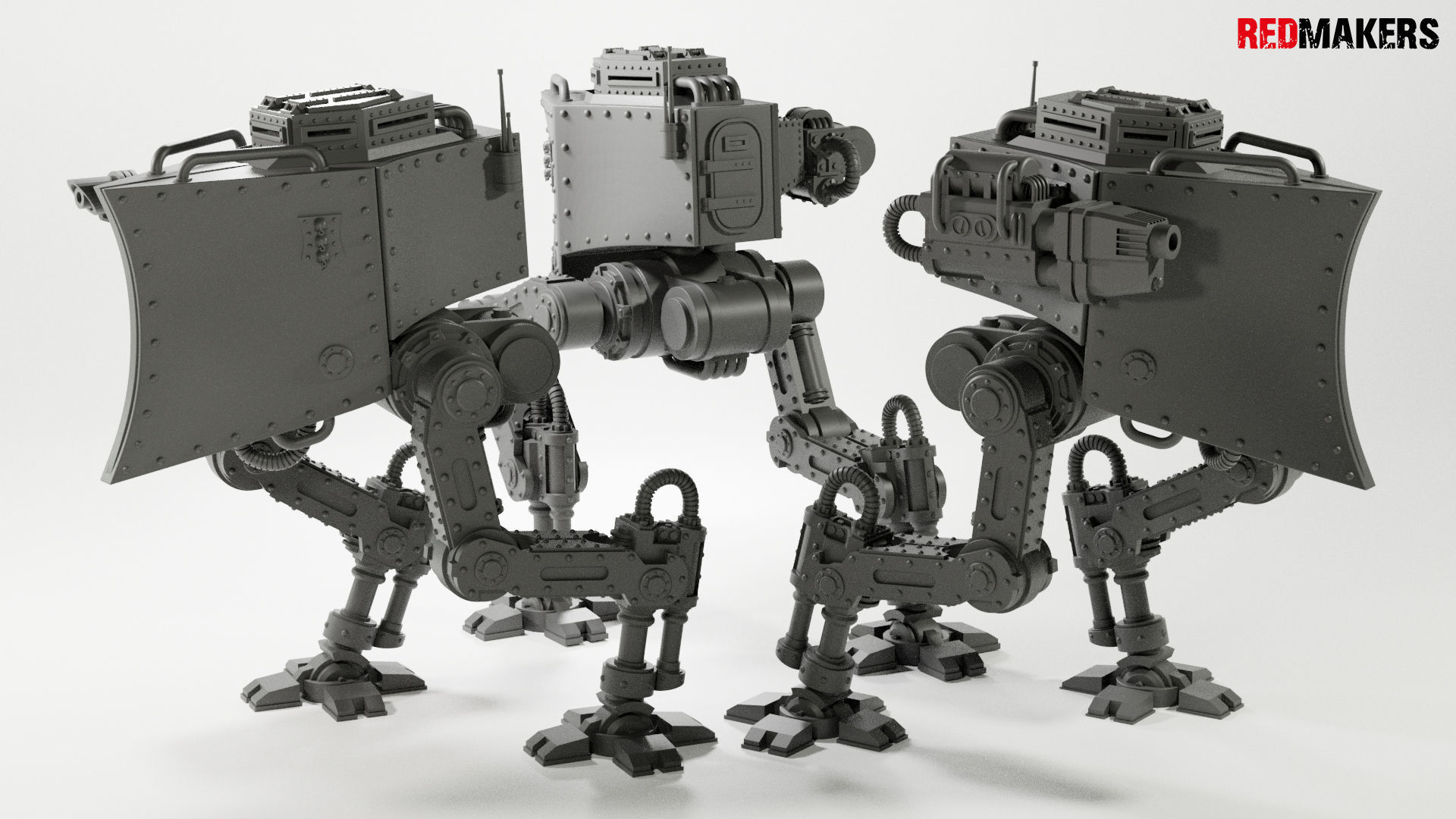 Imperial military force Heavy mech 3D print model_8
