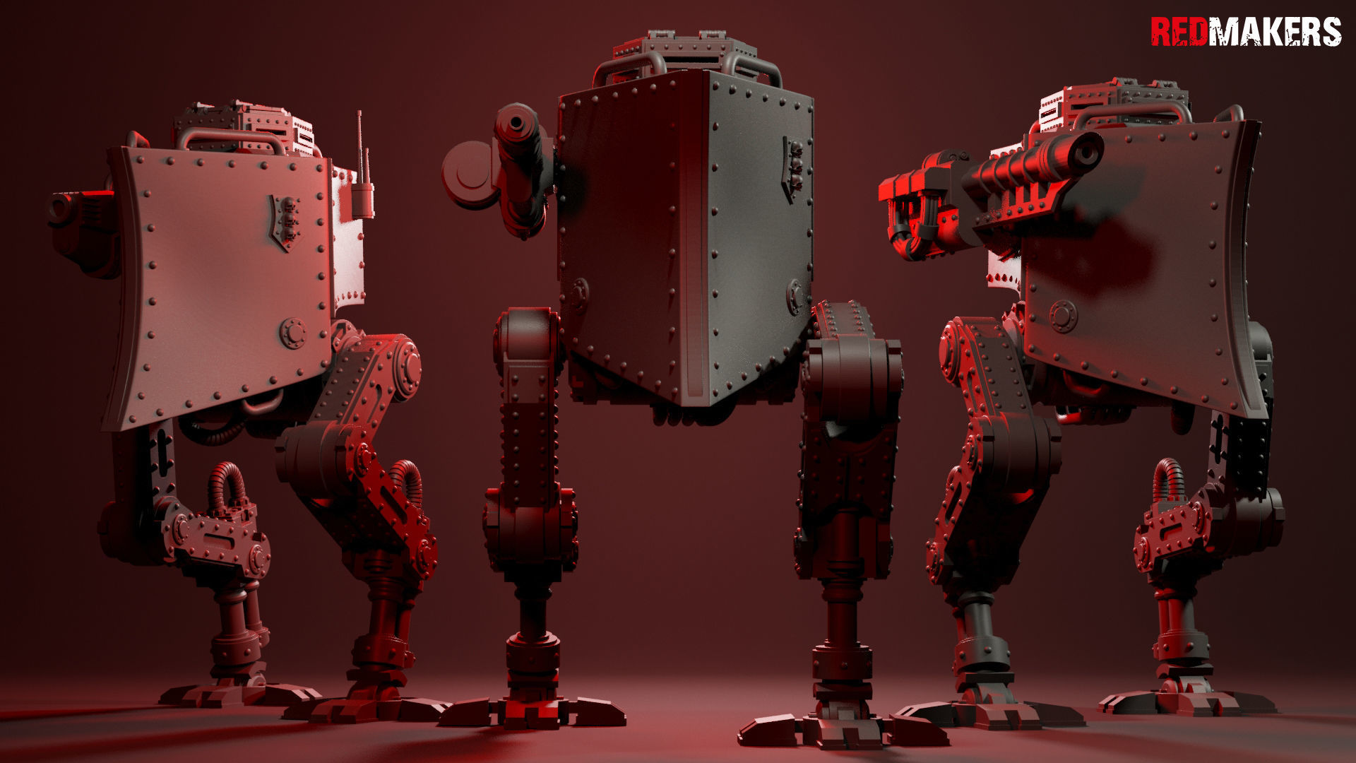 Imperial military force Heavy mech 3D print model_3