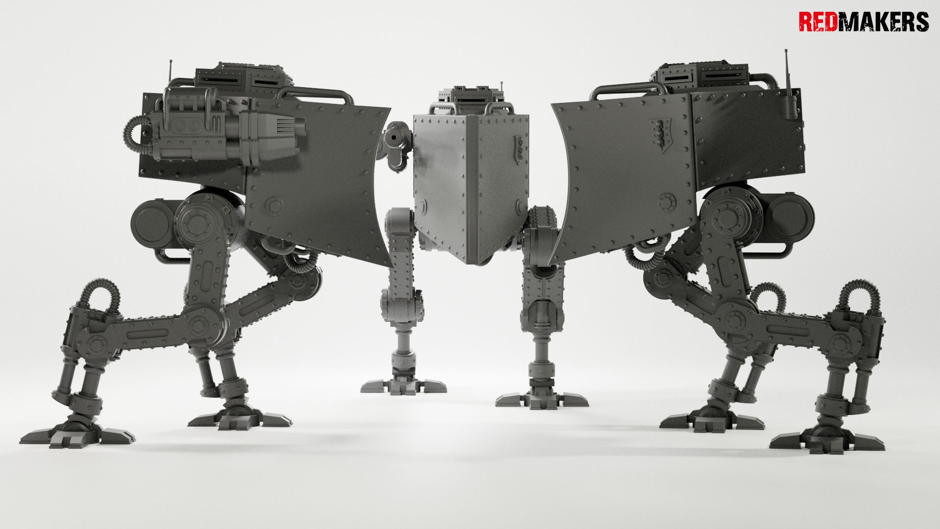Imperial military force Heavy mech 3D print model_9