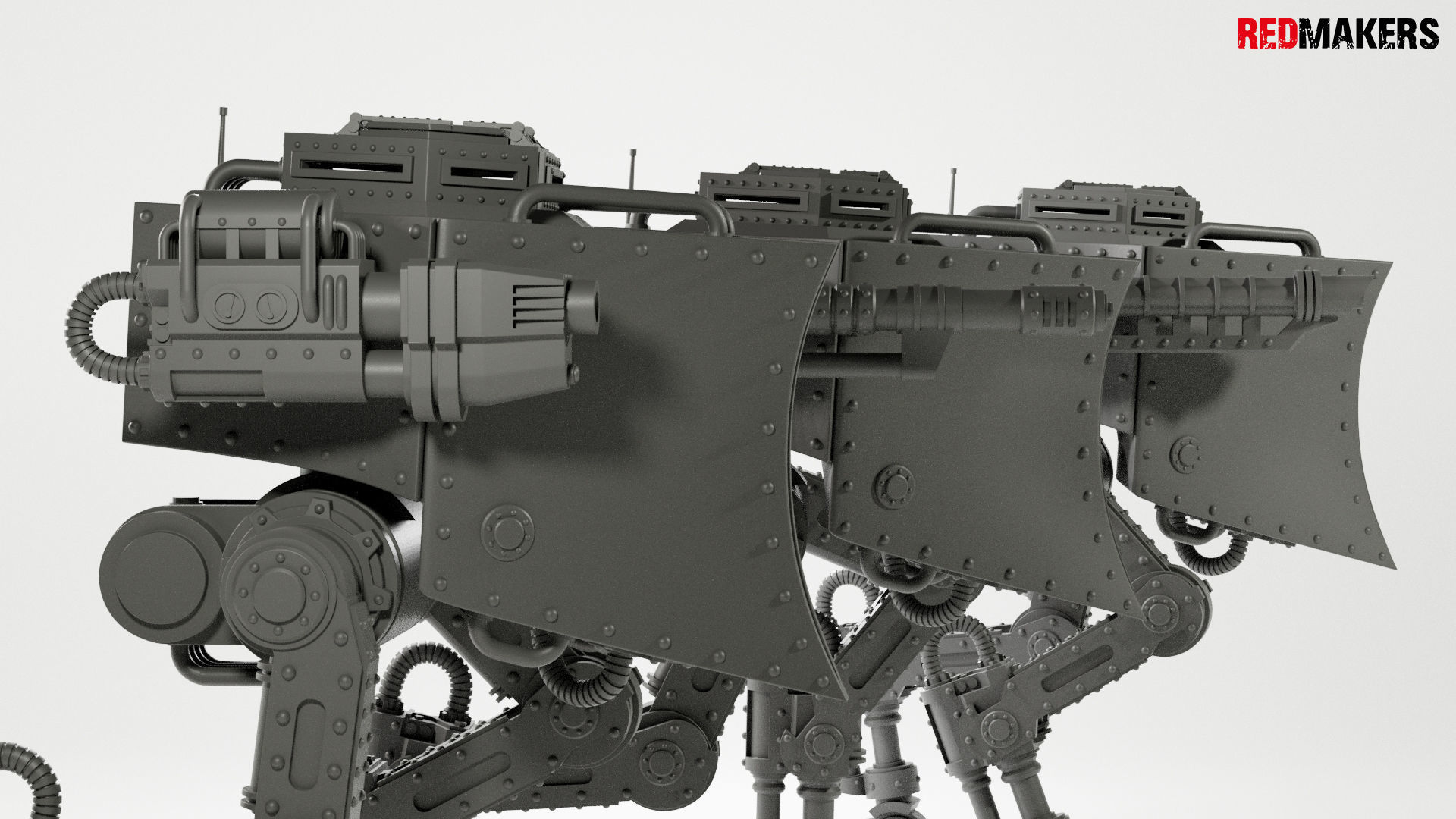 Imperial military force Heavy mech 3D print model_7