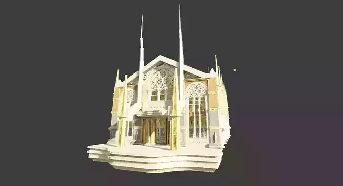 medieval church with pbr textures 3D model