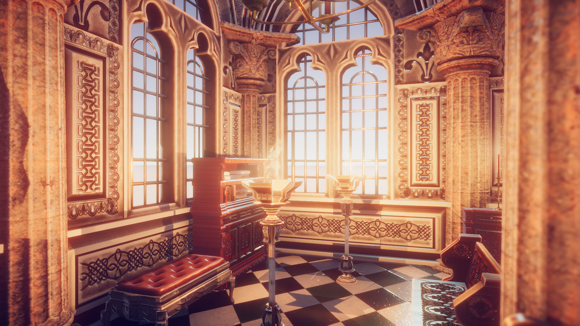 Church 2 with cross Low-poly 3D model_4