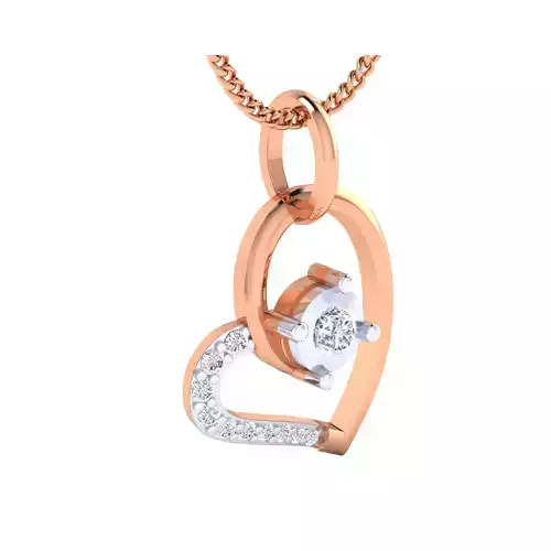 pendant-1015 rose gold pendant with diamond 3D print model