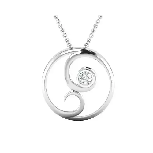 pendant-1014 rose gold ring with diamond in middle 3D print model