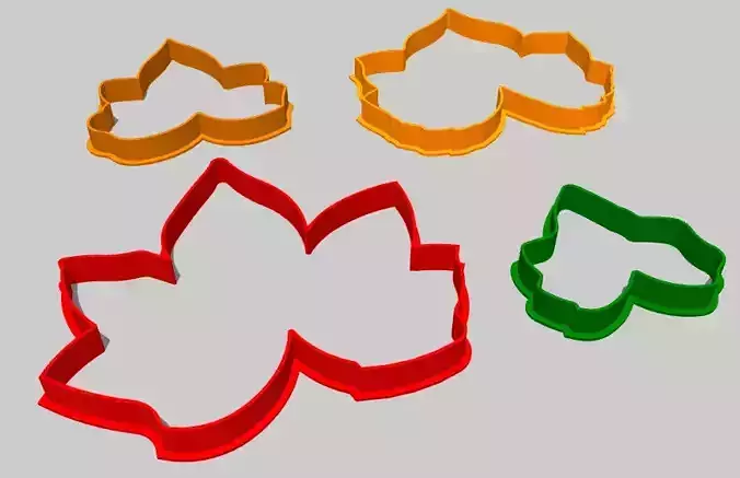Leafs Cookie Cutter 3D print model