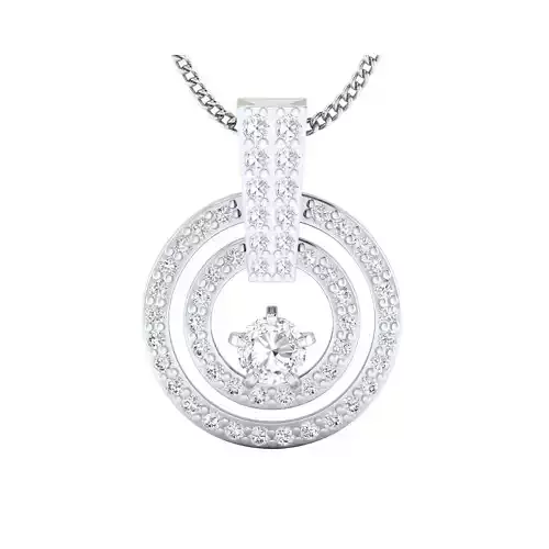 pendant-1012 round diamond pendant in rose gold 3D print model