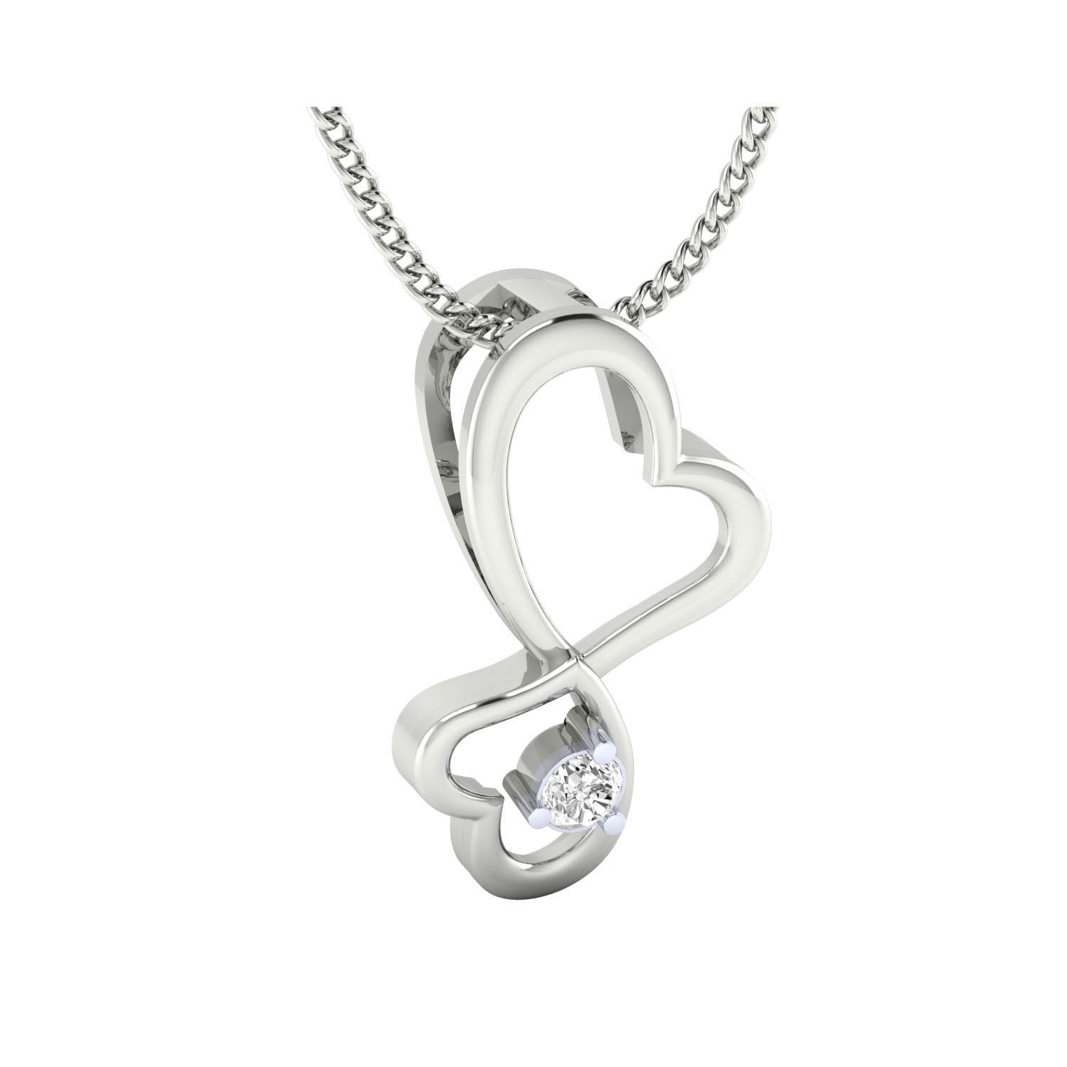 pendant-1011 pendant with diamond 3D print model_3