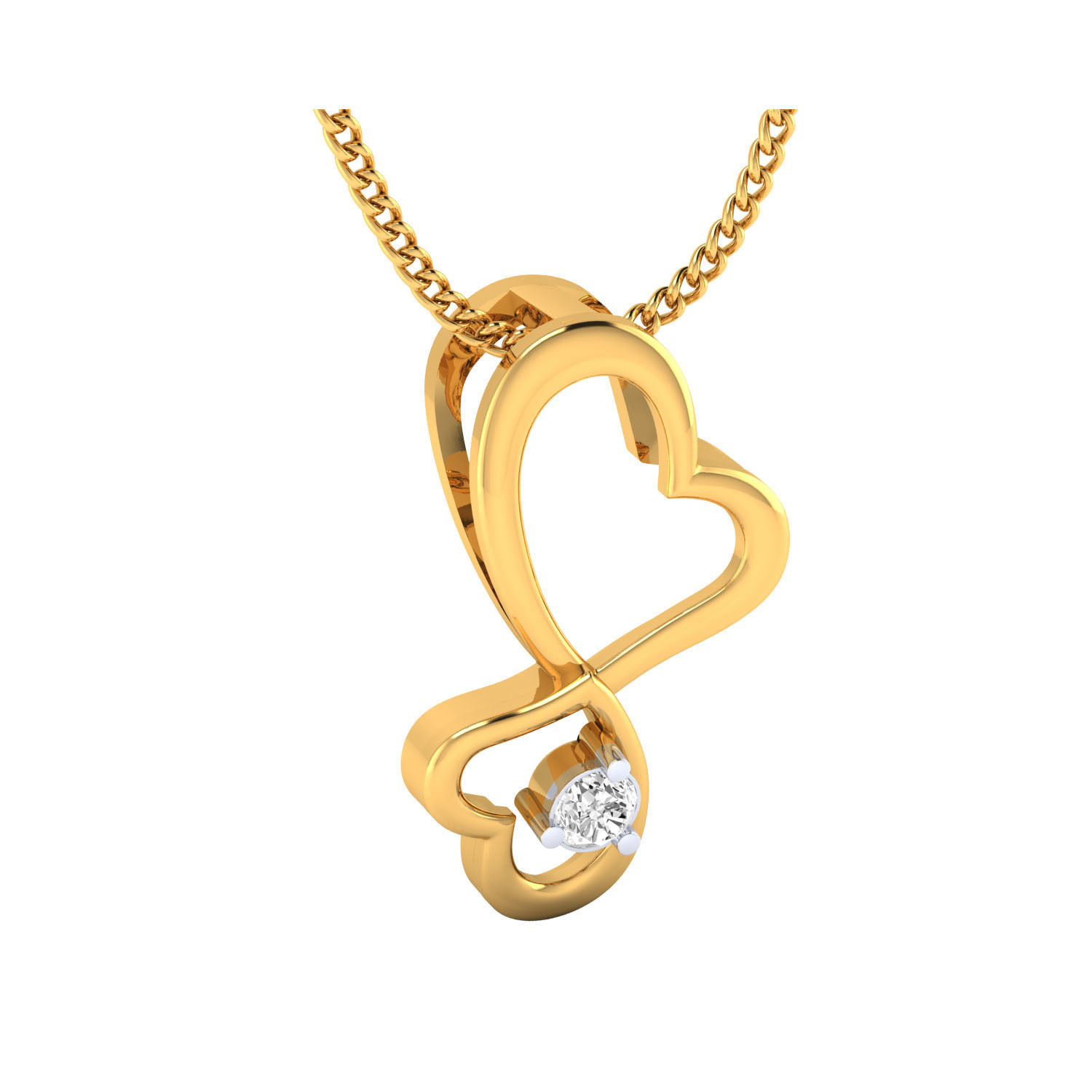 pendant-1011 pendant with diamond 3D print model_6