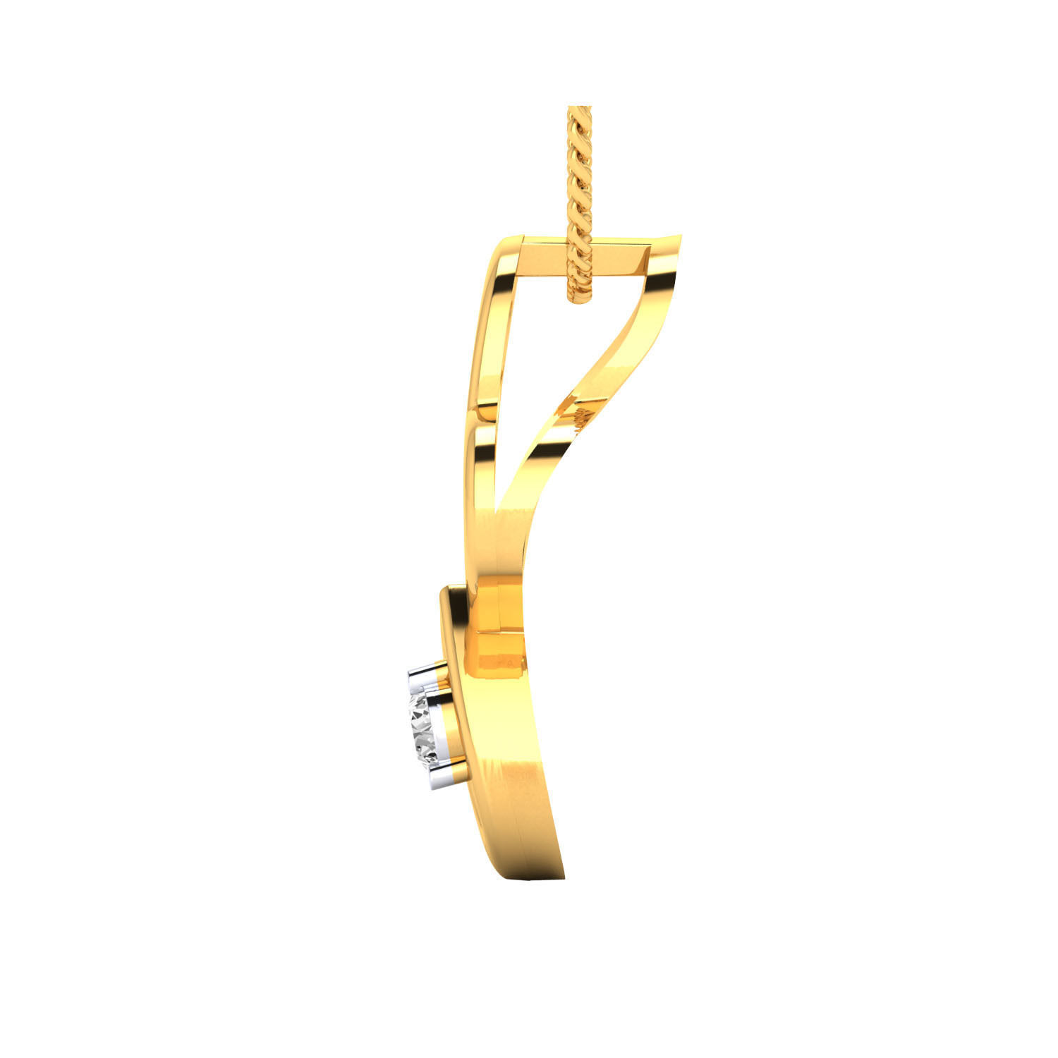 pendant-1011 pendant with diamond 3D print model_7