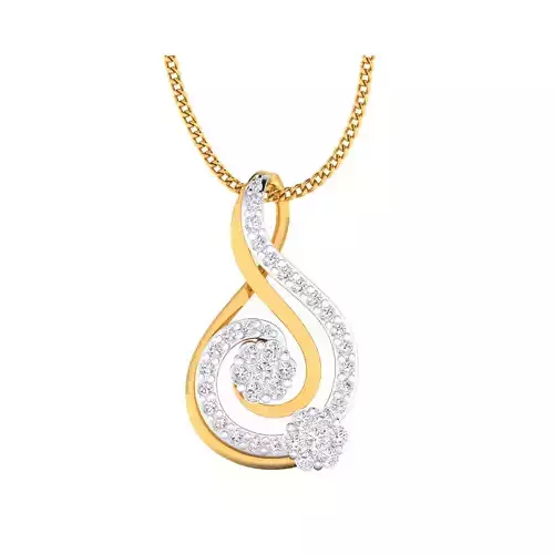 pendant-1008 rose gold pendant with diamonds