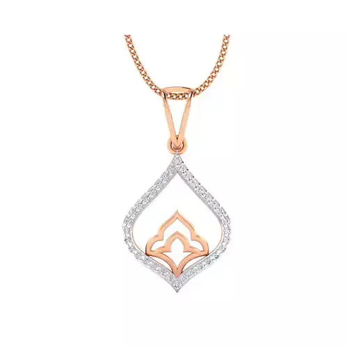 pendant-1007 rose gold pendant with diamonds 3D print model
