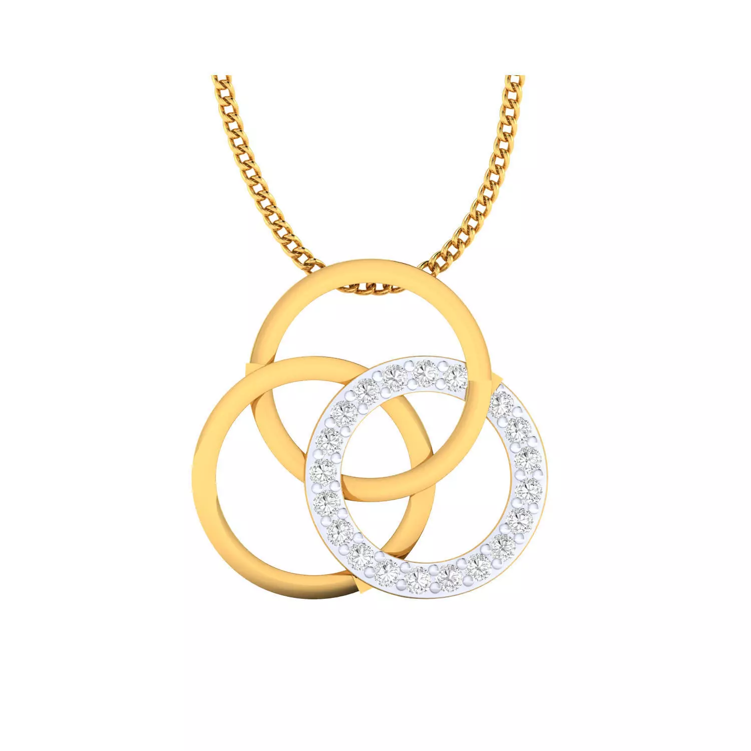 pendant-1005 pendant with diamonds in gold 3D print model_0