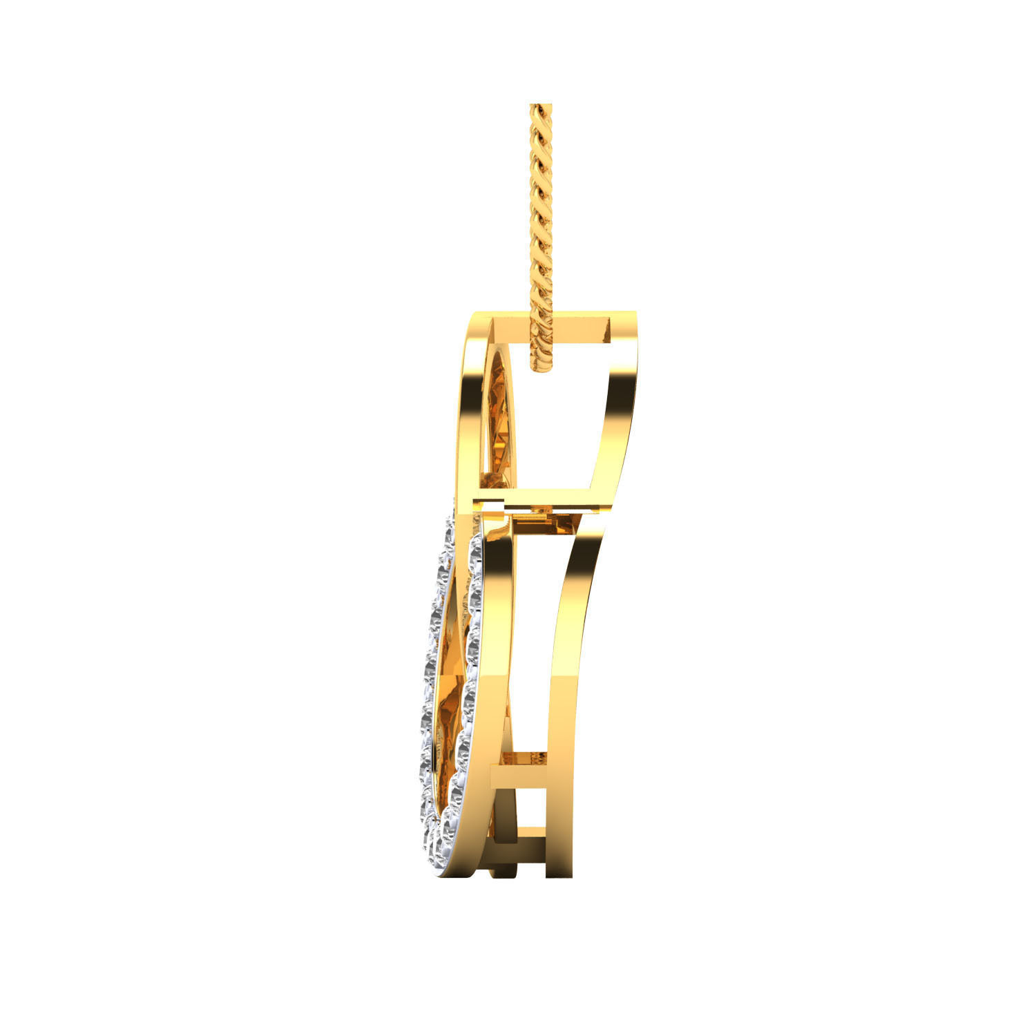 pendant-1005 pendant with diamonds in gold 3D print model_6