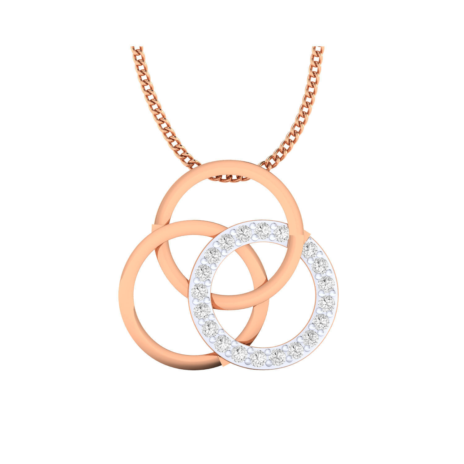 pendant-1005 pendant with diamonds in gold 3D print model_7