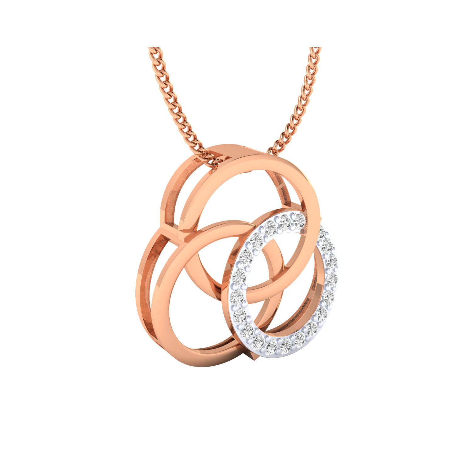 pendant-1005 pendant with diamonds in gold 3D print model_1