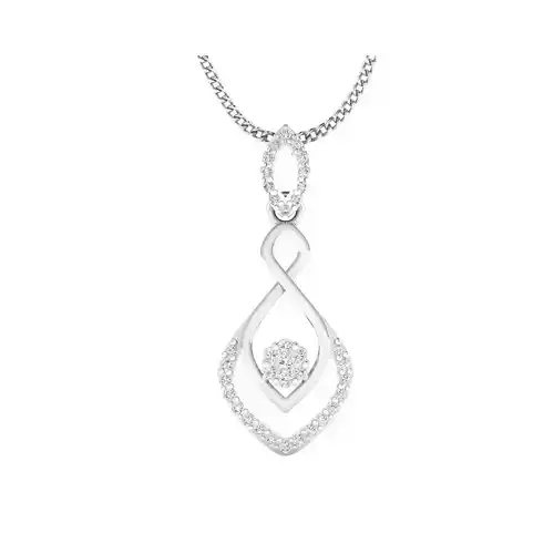 pendant-1004 rose gold pendant with diamonds 3D print model