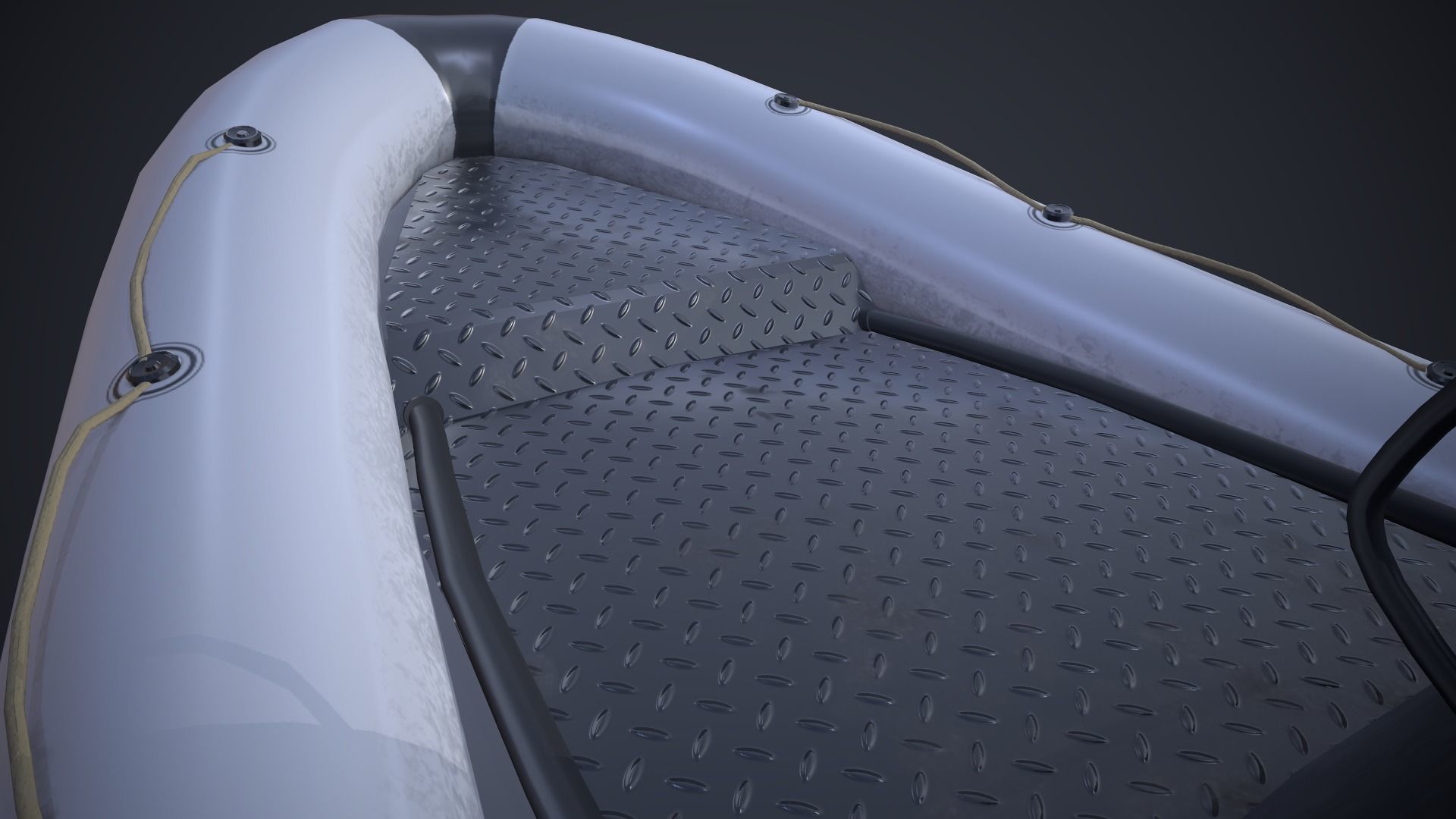 Grand Dinghy Boat Low-poly 3D model_12