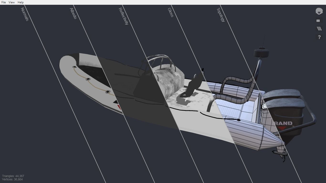 Grand Dinghy Boat Low-poly 3D model_20