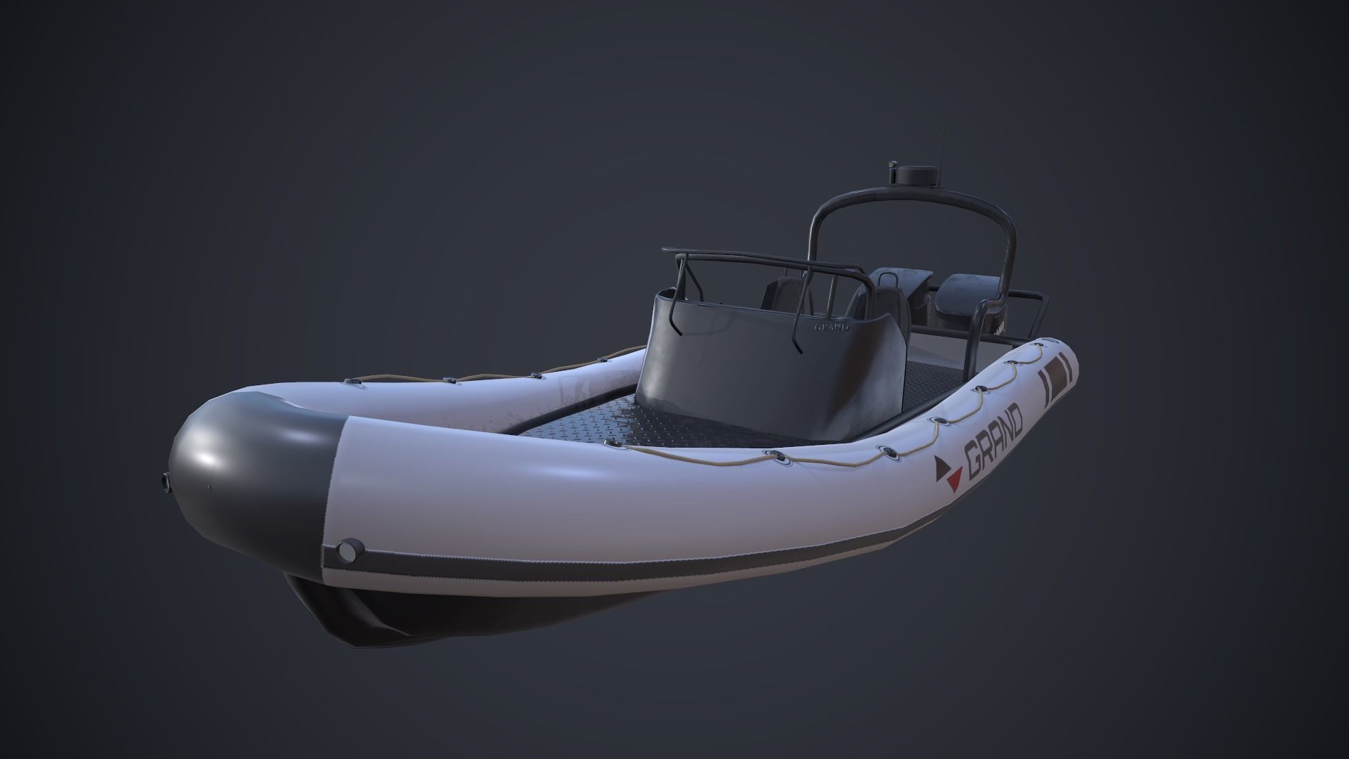 Grand Dinghy Boat Low-poly 3D model_6