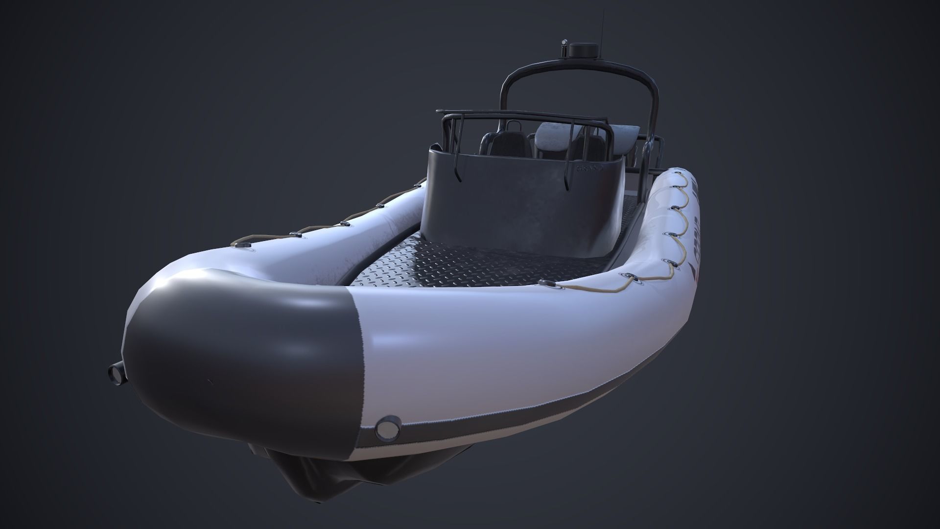 Grand Dinghy Boat Low-poly 3D model_15