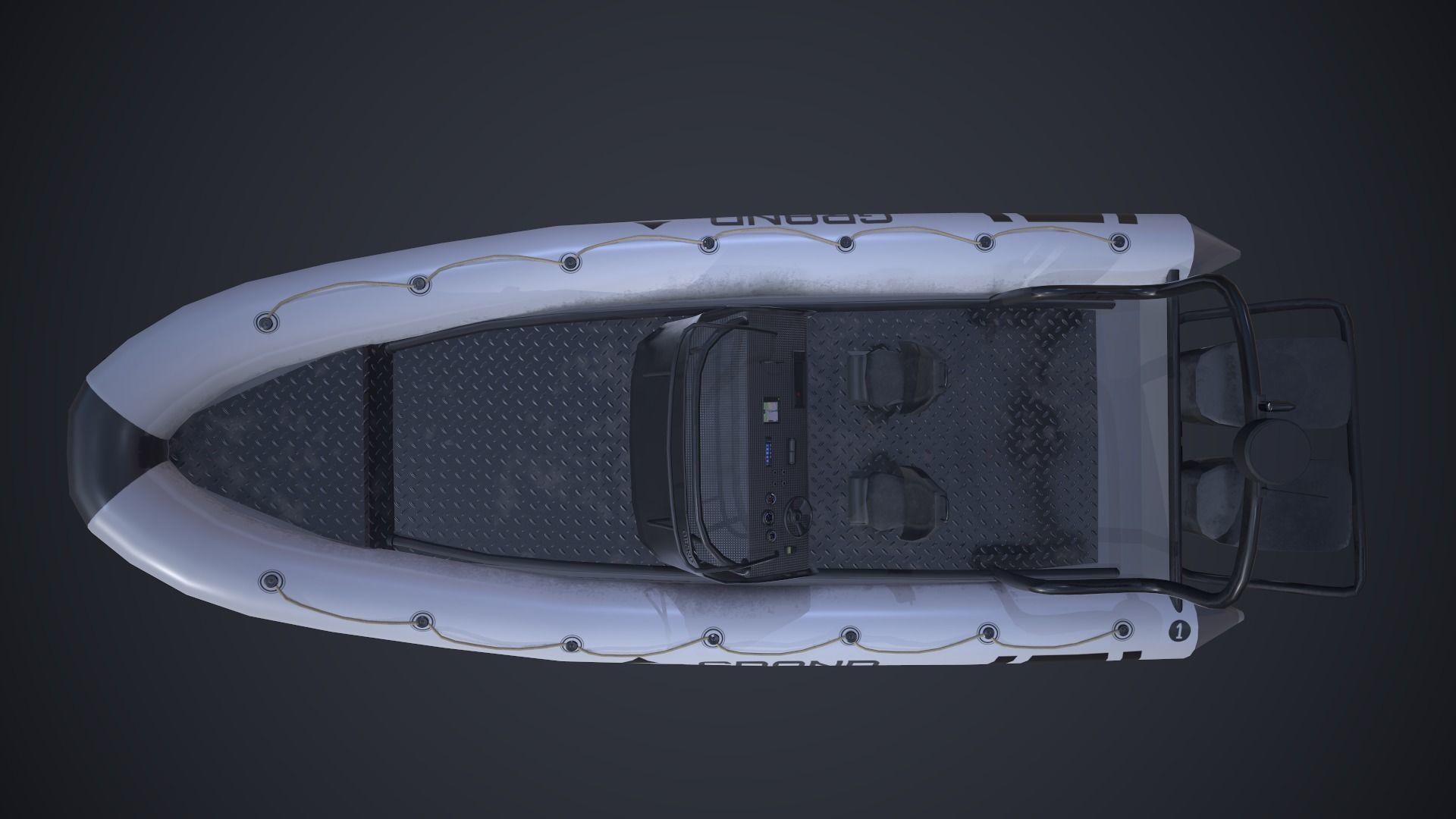 Grand Dinghy Boat Low-poly 3D model_4