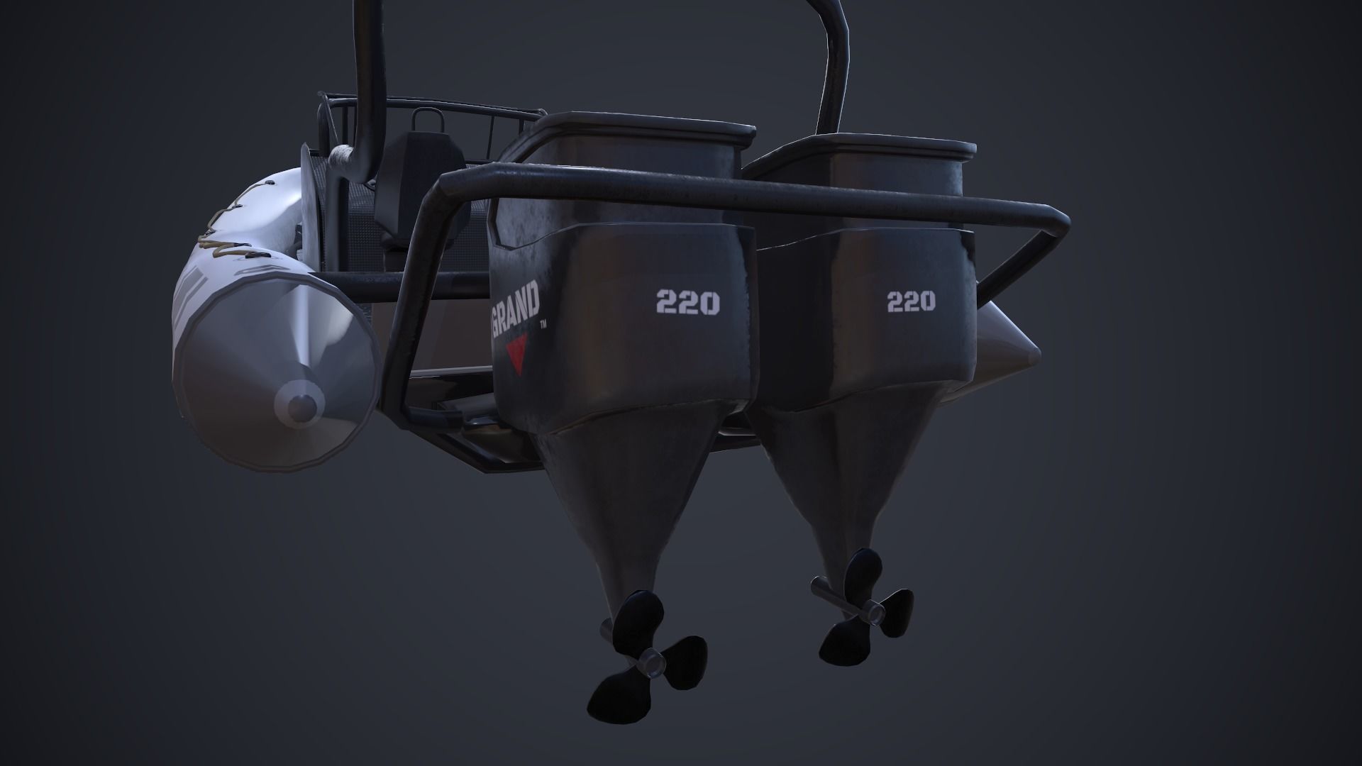 Grand Dinghy Boat Low-poly 3D model_9