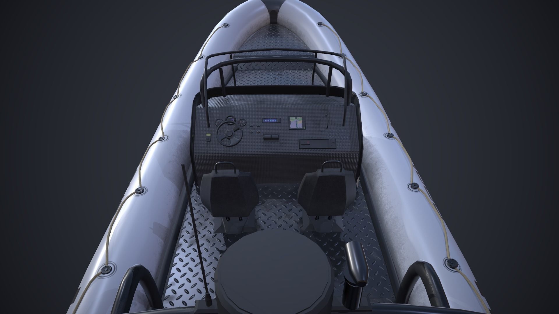 Grand Dinghy Boat Low-poly 3D model_7