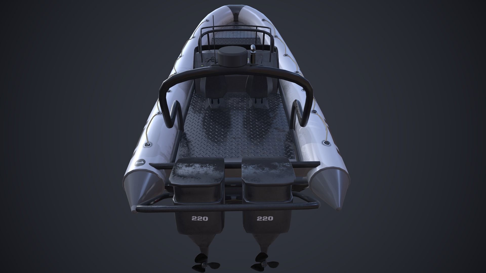 Grand Dinghy Boat Low-poly 3D model_13