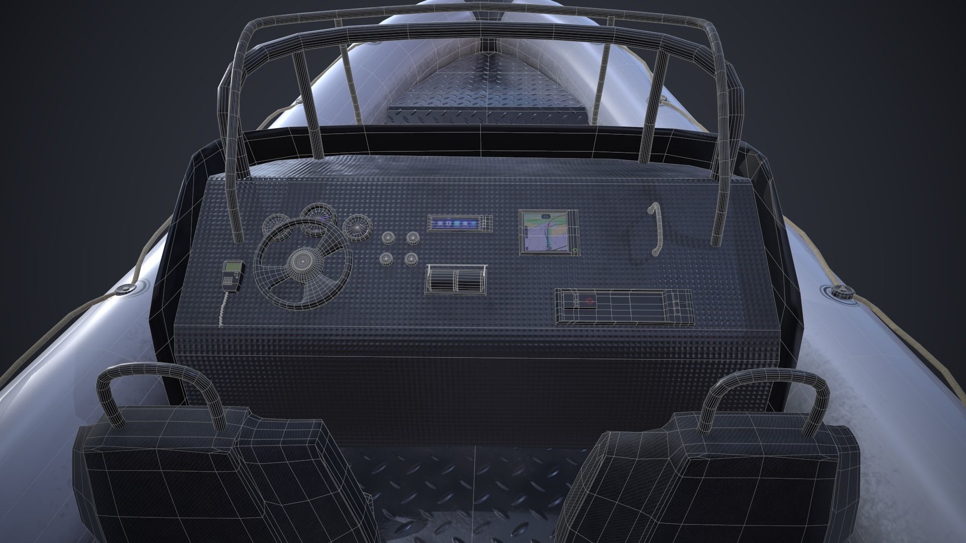 Grand Dinghy Boat Low-poly 3D model_18