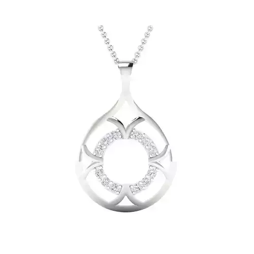 pendant-1001 pendant with diamonds in shape of tear