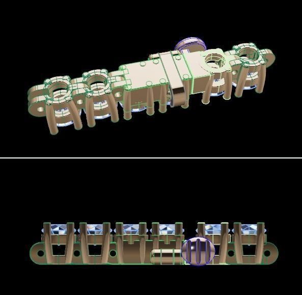 Diamond Tennis Bracelet 3MM Link 3D print model_4