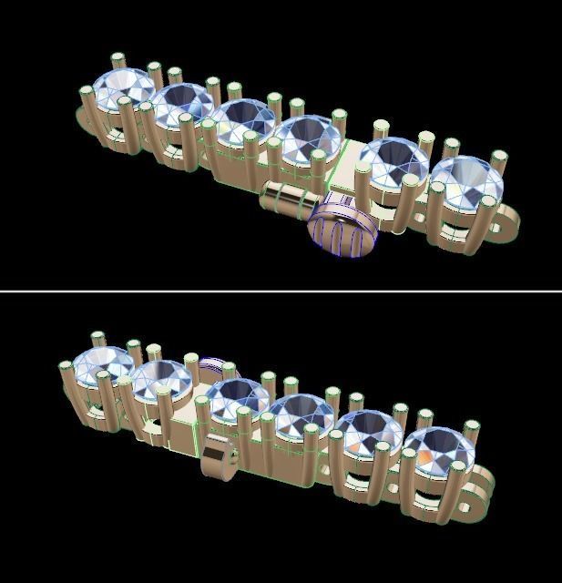 Diamond Tennis Bracelet 3MM Link 3D print model_3