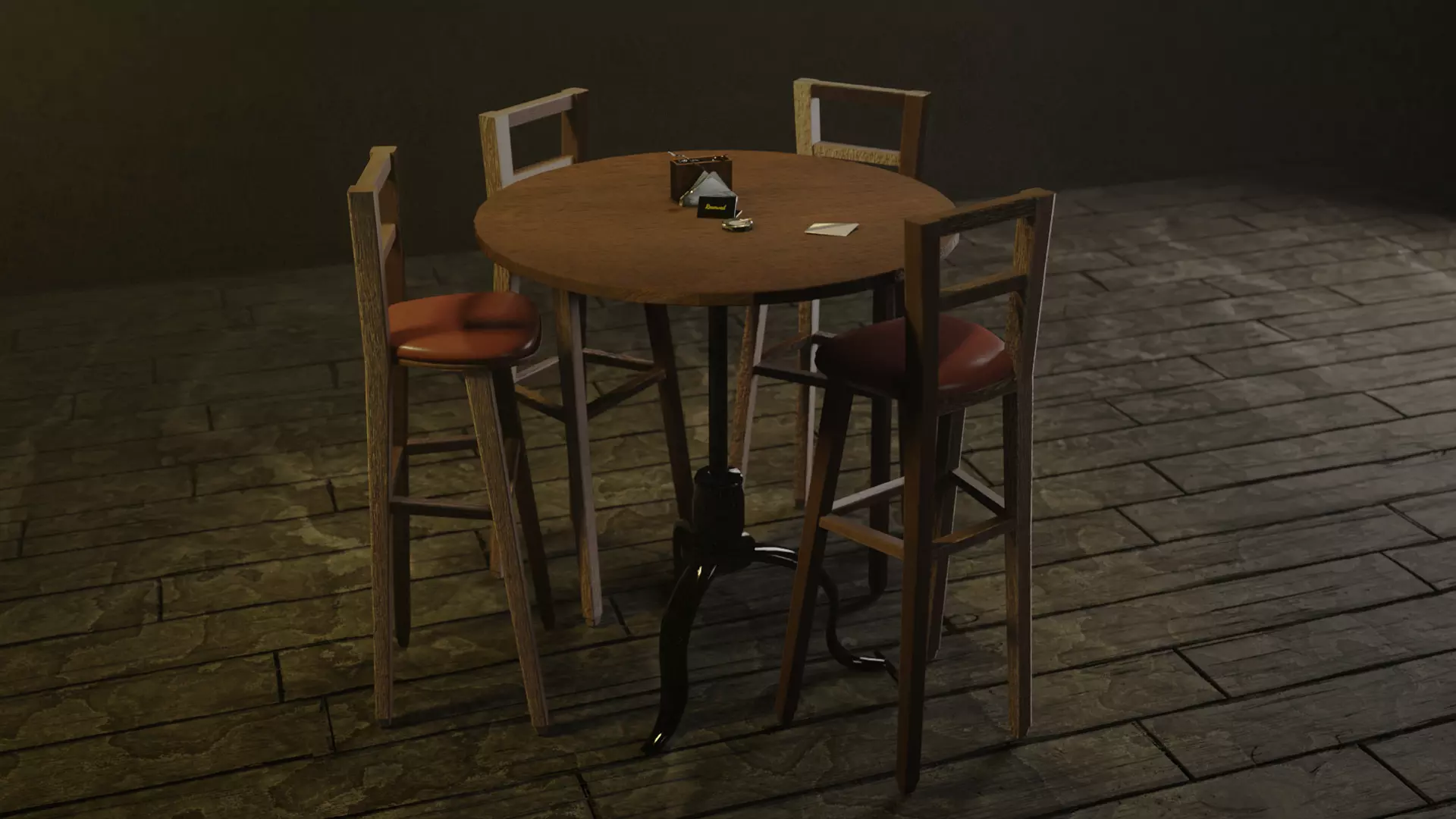 Bar Table Set 3D model